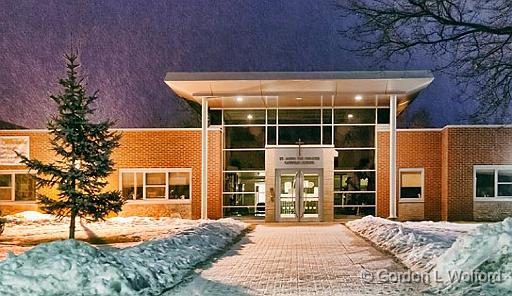 St James the Greater School_06924-9.jpg - Snowfall photographed at First Light in Smiths Falls, Ontario, Canada.